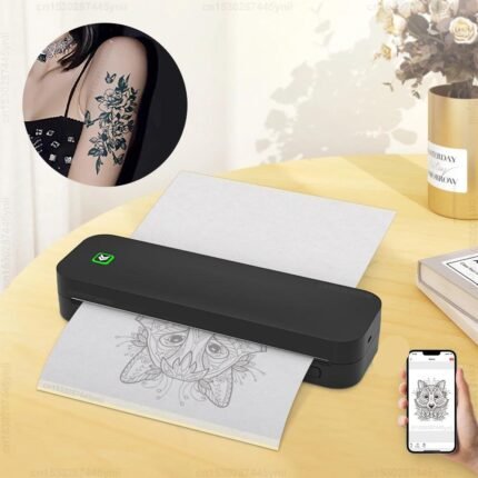 Portable A4 Thermal Printer Inkless Bluetooth Photo PDF Document Printer Memo Note Tattoo Print Wireless Tattoo Stencil Printer