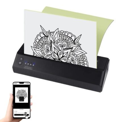 Portable Wireless Tattoo Printer Thermal Printer Transfer Bluetooth USB Mobile Machine Text PDF Document Maker with Paper