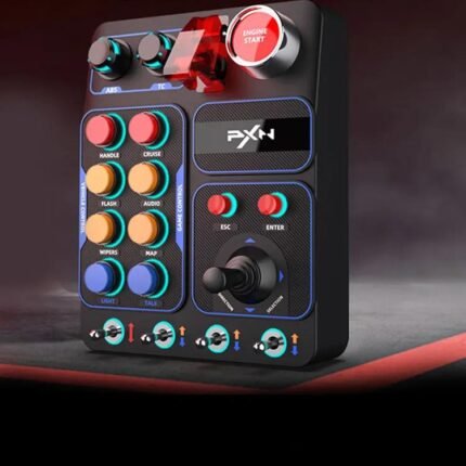 PXN CB1 Simulator Race Central Control Box 30Programmable Button Linkage Lever One Click Start Stop RGB Panel for PC