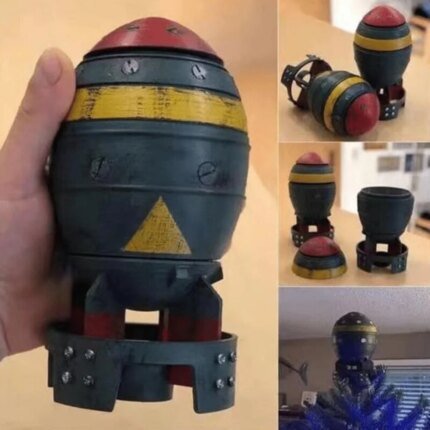 Radiation-Inspired Nuclear Bomb Storage Box, Retro Small Bomb-Shaped Storage Box, 3D Mini Resin Storage Box Decorated Table
