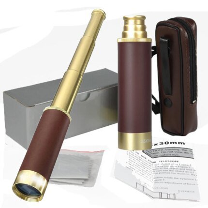 Retro Pirate Telescope Zoomable 25x30 Pocket Monocular Collapsible Waterproof Captain Jack's Spyglass Handheld Vintage Telescope