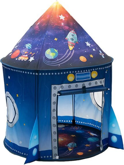 Rocket Ship Kids Tent Pop Up Play Toy Tent for Children Large Space Indoor Pretend Playhouse Outdoor Play Tent for Boys & Girl