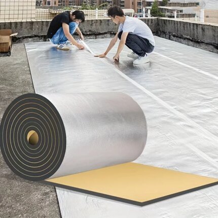 Self-adhesive Aluminum Foil Insulation Cotton, Roof Leak-proof Repair Film, Sound Insulation Cotton Anti-UV Film Fireproof Multi