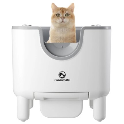 Self-Cleaning Litter Box - Open-Top Automatic Cat Litter Box with Odor Control, Safety Features, and Easy Maintenance