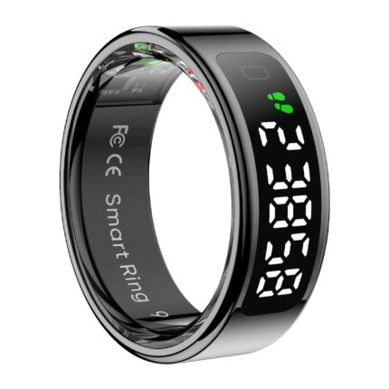 Smart Ring with Display Screen and Touch, Wireless Charging, Health Manager, 5 ATM Waterproof For Men Women