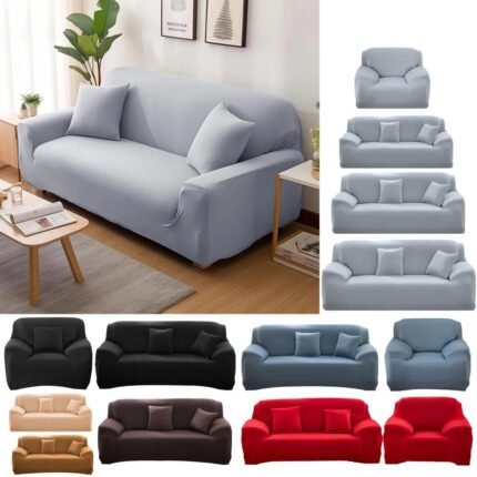 Solid Color Elastic Sofa Covers for Living Room Thicken Sectional Corner Slipcovers Couch Cover L Shape Need Buy 2PCS Cover