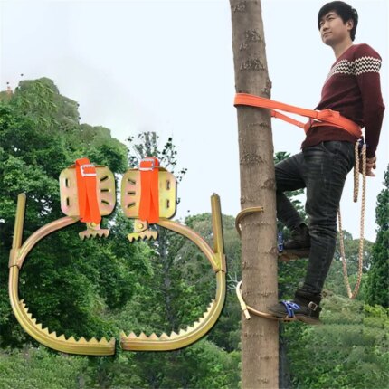 Tree Climbing Electrician Wooden Pole Foot Buckle Iron Shoe Tree Climbing Tool Cable Electric Pole Climbing Pole Foot Buckle