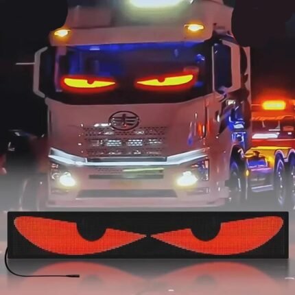 Truck Car Devil Eye LED Pixel Panel Light Remote Control Soft Foldable Lighting Scrolling For Board Windshield 12V 24V