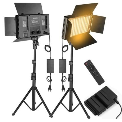 U800+ LED Video Light Photo Studio Lamp Bi-Color 2500K-8500k Dimmable with Tripod Stand Remote for Video Recording Para