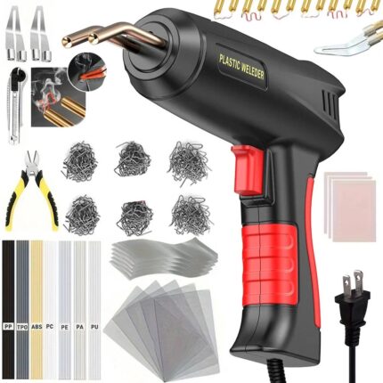 Upgraded 2 in 1 Plastic Welding Kit Hot Stapler Soldering Gun 6/4 Types Staples for Car Bumper Repair 200W Welder Machine Repair