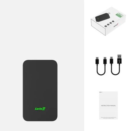 Wireless CarPlay Android Auto Wireless Box 2in 1 Adapter 2-Channel Work Waze Spotify 5.8Ghz WiFi BT5.0 Siri GPS