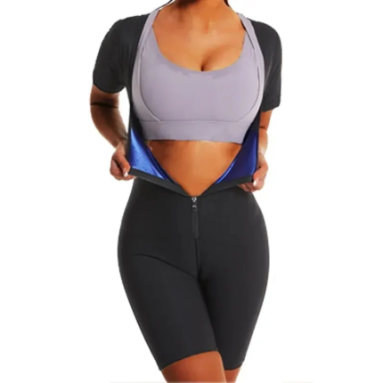 Women High Compression Bodysuit Shapewear Fitness Girdles Sauna Sweat Suits Belly Slimming Sheath Weight Loss Body Shaper