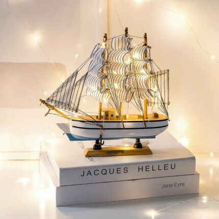 Wooden Sailboat Model Office Living Room Decoration Crafts Nautical Decoration Creative Model Home Decoration Birthday Gift