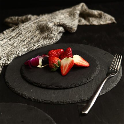 Round Natural Slate Dinner Plate