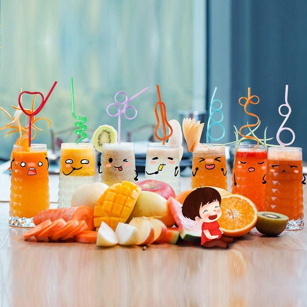 Colorful Plastic Curly Straws (30 Pcs) - Image 3