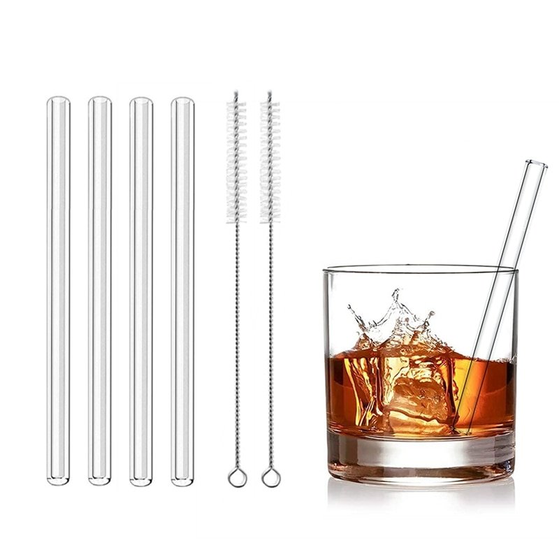Glass Reusable Cocktail Straws (4 pcs)