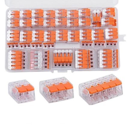 75Pcs Box Electrical Lever Wire Connectors 2 Port 3 Port 5 Port Electric Cable Clamp Mini Quick Wire Terminal Connector