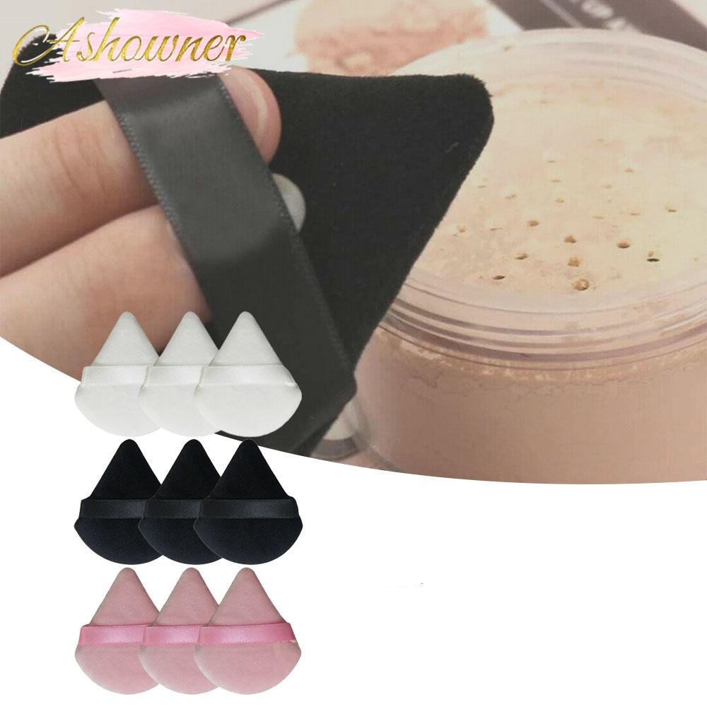 12Pcs Triangle Powder Puff Mini Face Makeup Sponge Cosmetics Soft Cotton Face Powder Puff Washable Velvet Makeup Puff Tools - Image 2