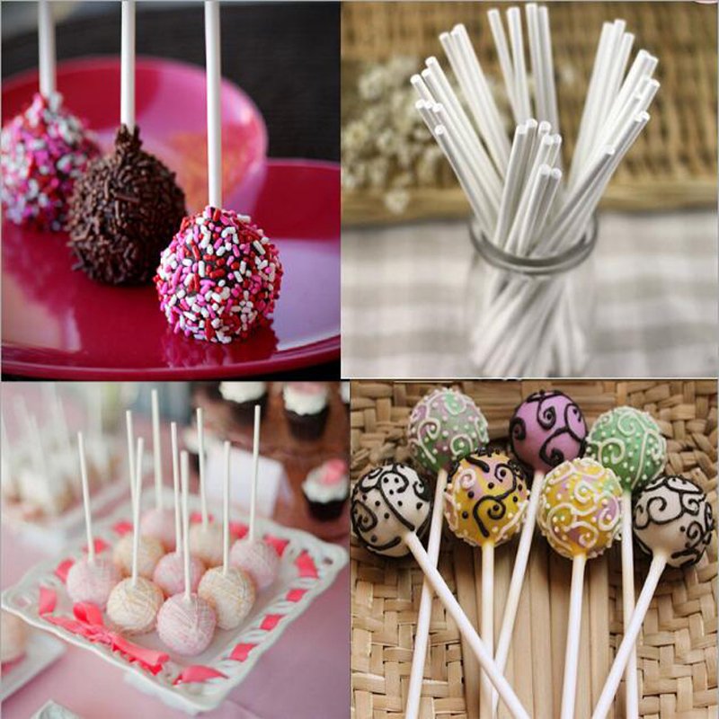 White Paper Cake Ball Sticks (100 pcs) - Image 4
