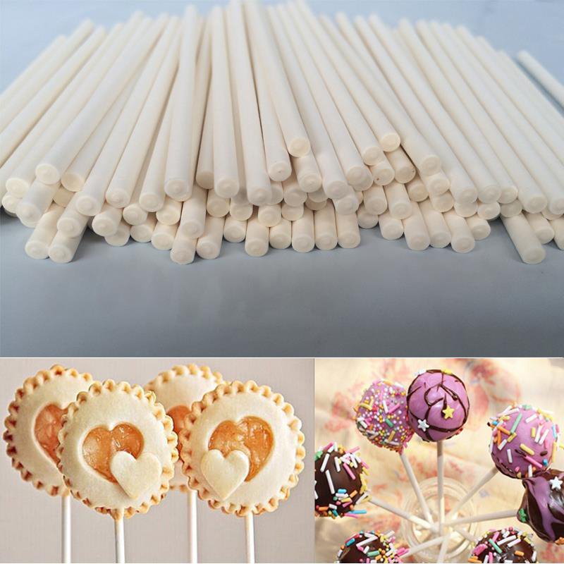 White Paper Cake Ball Sticks (100 pcs) - Image 2