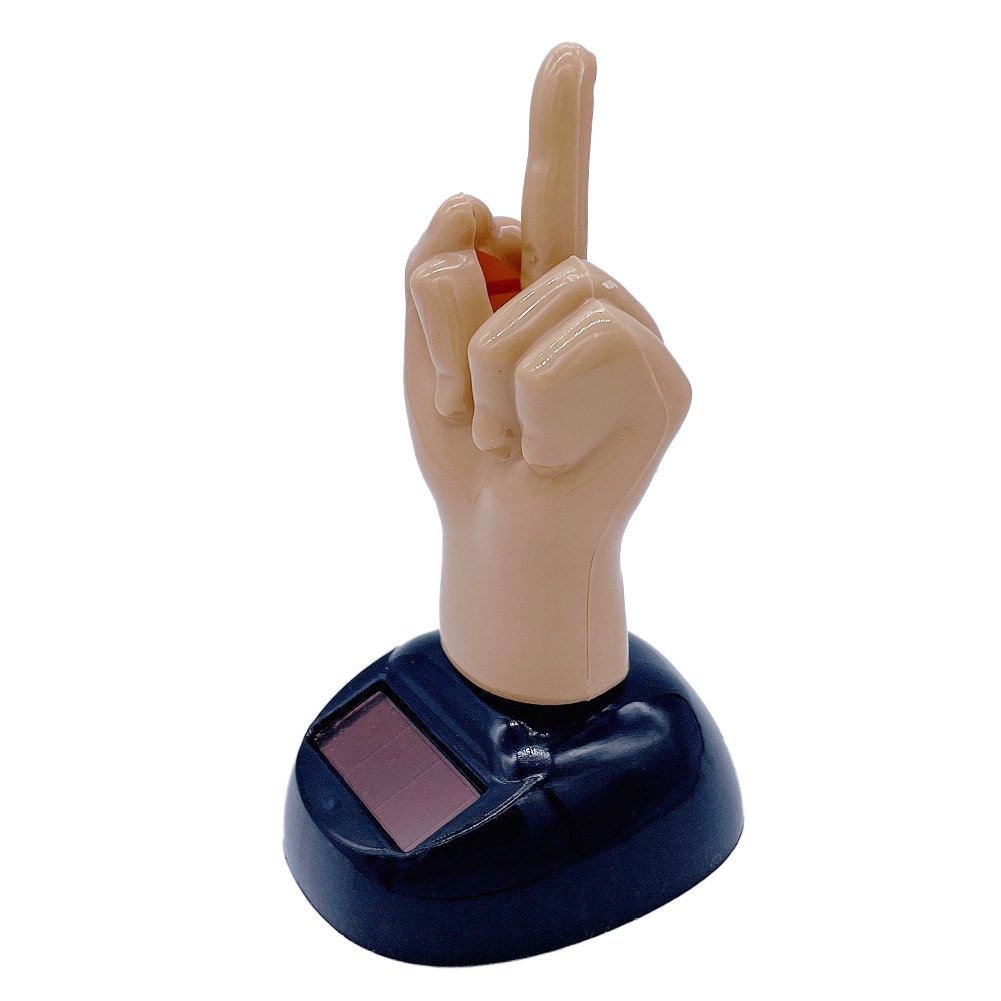 Solar Powered Mid Finger Shaking Toy Car Dashboard Dancing Figure Toy Brown Creative Car Bobbleheads Decorative Ornament - Image 6