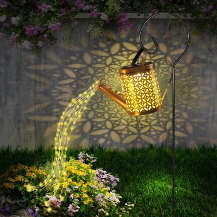 Solar Watering Can with Lights Outdoor Solar Garden Lights Garden Decor Solar Lights Waterproof Hanging Lantern for Yard Patio