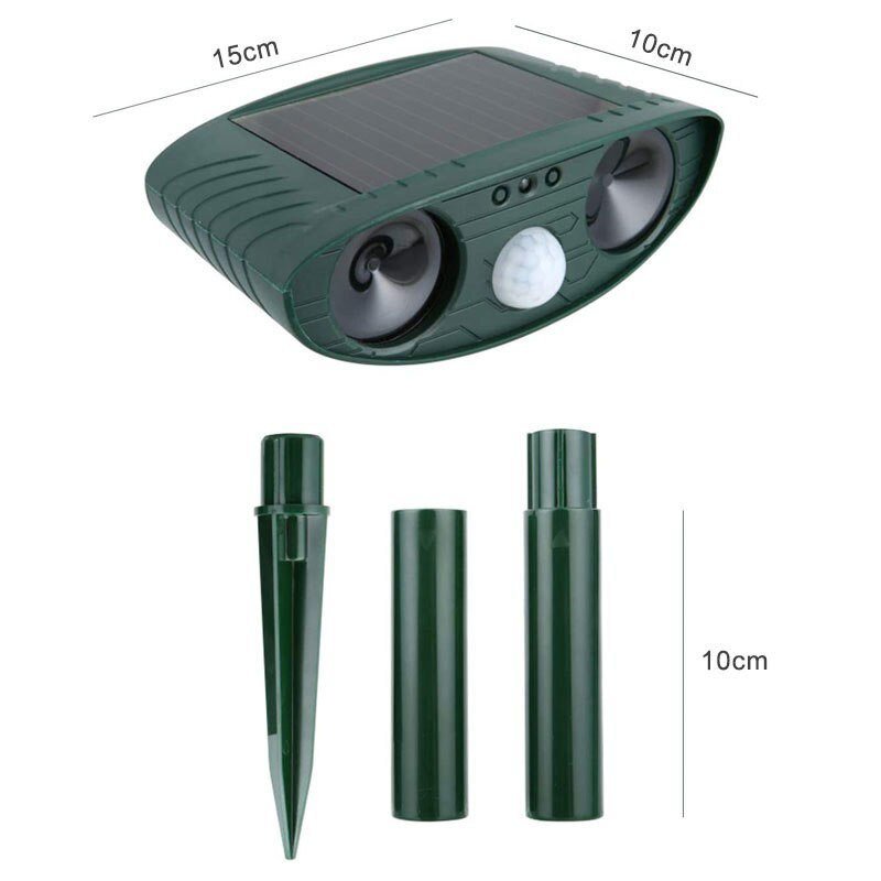 Solar Animal Repellant Ultrasonic Cat Dog Repellant Solar Powered Waterproof Animal Deterrent - Image 4