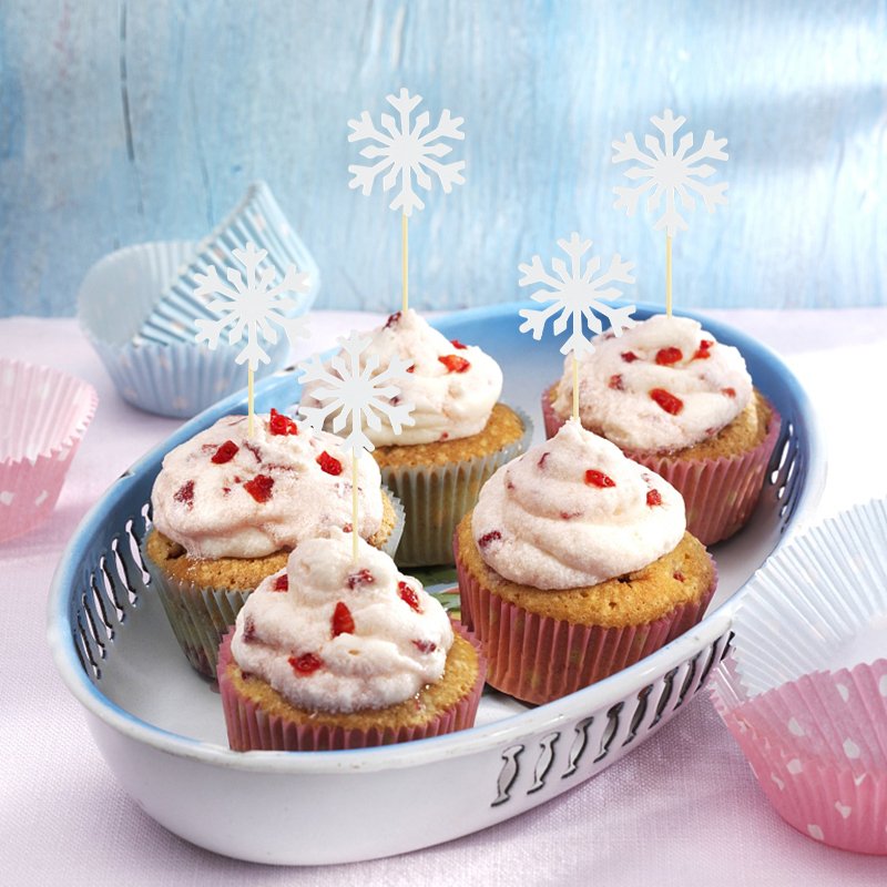 Snowflake Cupcake Toppers (50Pcs) - Image 3