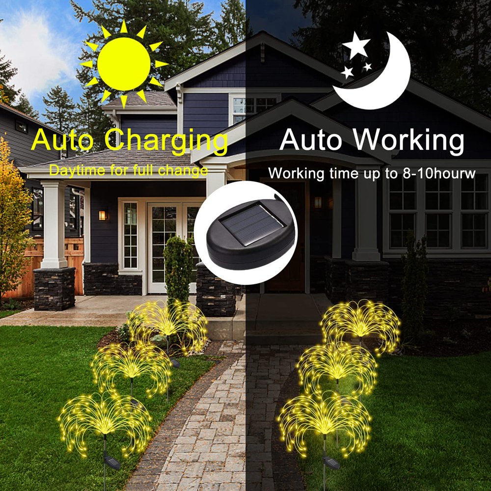 LED Solar Firework Fairy Lights Outdoor Waterproof Lawn Pathway Garden Lights For Patio Yard Party Christmas Wedding Decoration - Image 3