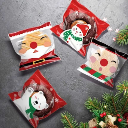 Self Adhesive Holiday Cookie Bags (100 pcs)