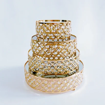 Round Metal Mirror Cake Stand
