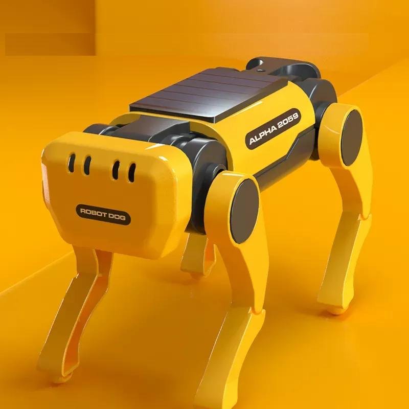 Solar Powered Electric Mechanical Dog Robot Science Technolog Educational Diy Assembly Toys Kids Intellectual Development Gifts