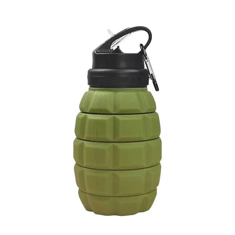 Retractable Foldable Water Bottle High Temperature Resistant Food Grade Silicone Camouflage Cycling Hiking Sports Water Bottle - Image 5