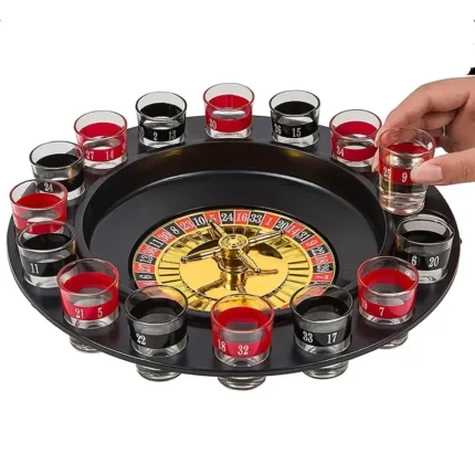 Russian Roulette Shooting Glass Drinking Adult Party Game Wine Cup Roulette Drinking Game Set (2 Balls and 16 Glasses)
