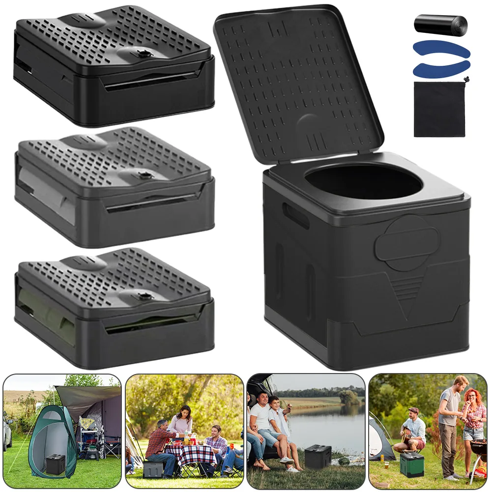 Portable Folding Toilet for Camping Travel Folding Car Emergency Toilet with Cover Seat Toilet Reusable Toilet - Image 3
