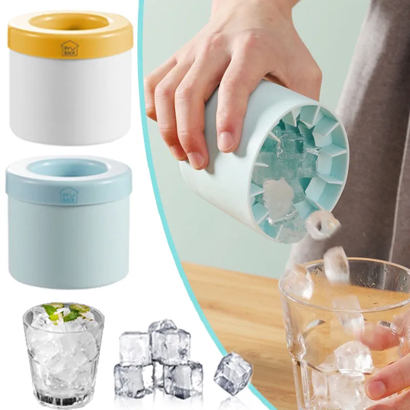 Ice Bucket Silicone Ice Cube Mold Round Ice Bucket Summer Homemade DIY Refrigerator Freeze Ice Maker Creative Ice Cube Mold Barware Tools