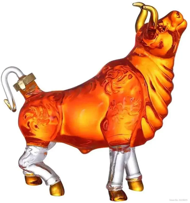 Novelty Animal Cow Shaped Style Home Bar Whiskey Decanter for Liquor Scotch Bourbon - Image 2