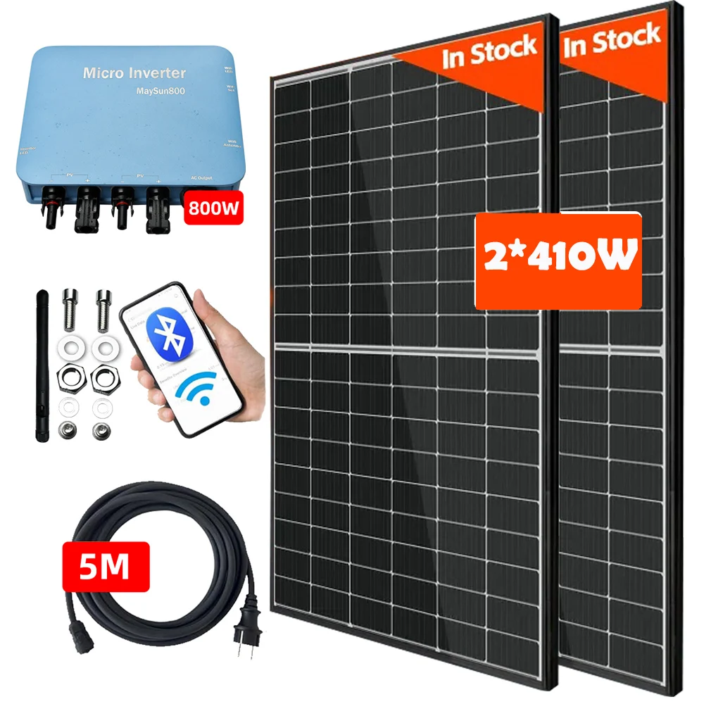 Solar Panel 410w 820w Rigid Solid Panel Solar Monocrystalline Cell For Balcony Power Generation System 820w Home Power Energy - Image 2