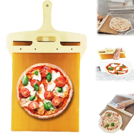 Sliding Pizza Peel Shovel Foldable Wooden Handle Transfer Tray Pizza Spatula Bread Baking Tools Kitchen Sauce Pick Up Cleaner