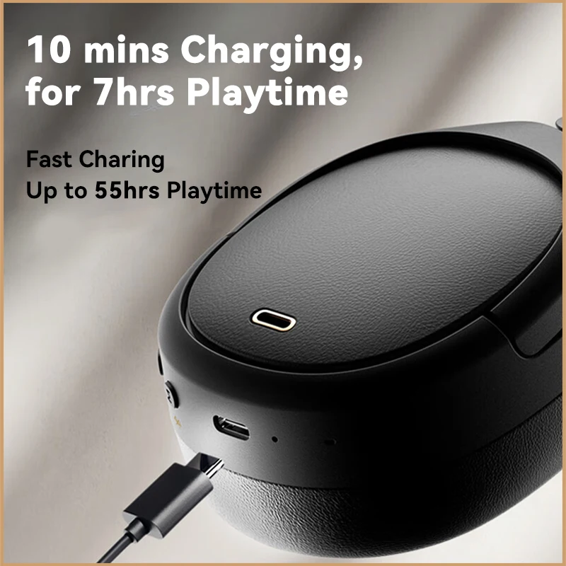 Active Noise Cancelling Wireless Headphones Bluetooth 5.3 Headset Hi-Res Wireless 55hrs Playback 4 Microphones - Image 5