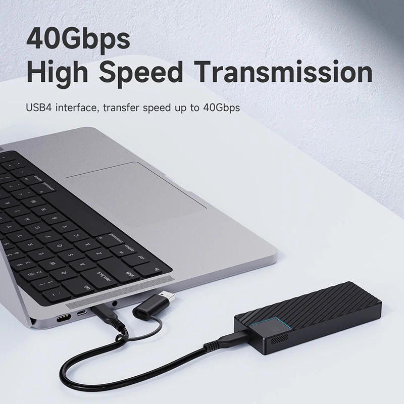 USB 4.0 40Gbps M.2 NVMe SSD Enclosure Compatible with Thunderbolt 4/3 USB 3.2/3.1/3.0 ASM2464 External Hard Drive Case - Image 3