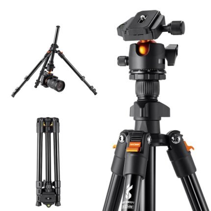 Camera Tripod Stand Aluminum Alloy Low Angle Photography Travel Tripod with Carrying Bag for DSLR Cameras