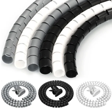 Cable Wire Protector Cable Organizer Management Pipe Flexible Wire Wrap Line Coiled Tube Office Cord Sleeve Cover