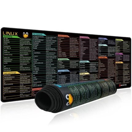Linux Commands Line Mouse Pad Large Mousepad Shortcuts for Red Hat Ubuntu OpenSUSE Arch Debian Unix Programmer Desk Mat