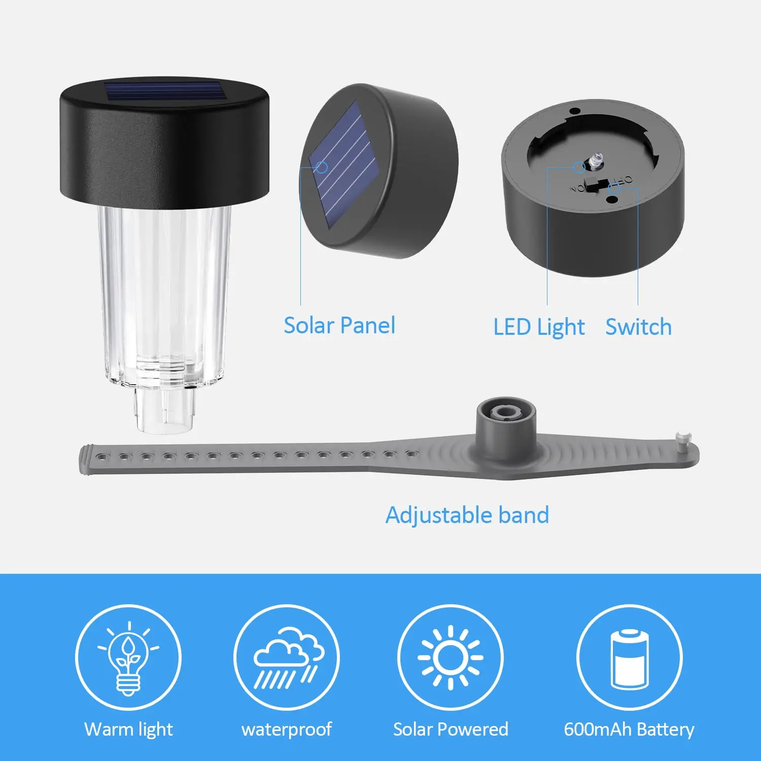 6 Packages Solar Pool Light Frame On The Ground For Swimming Pool Outdoor Pool Fence Decorative Accessories Waterproof LED - Image 6