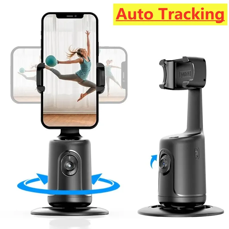 Auto Face Tracking Phone Holder Tripod Stand Smart Selfie Stick 360 Rotation Fast Face & Object Tracking Cameraman Robot Mount - Image 2