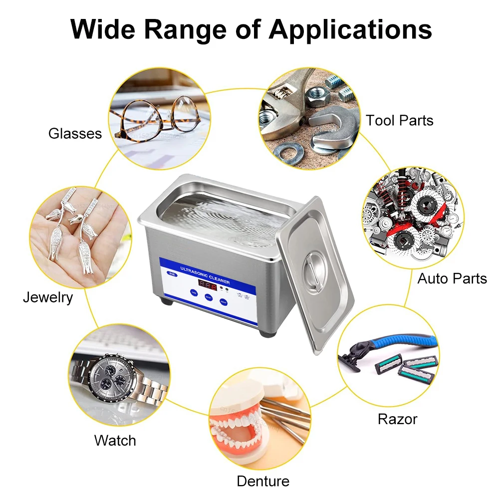 Ultrasonic Cleaner Ultrasound Glasses Jewelry Cleaner 40KHZ High Frequency Ultrasonic Washing Bath for Glasses Jewelry Cleaning - Image 2