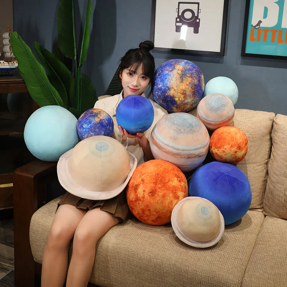 Lifelike Solar System Planet Earth Sun Mars Plush Toy Stuffed Mercury Jupiter Saturn Uranus Neptune Round Ball Throw Pillow - Image 4