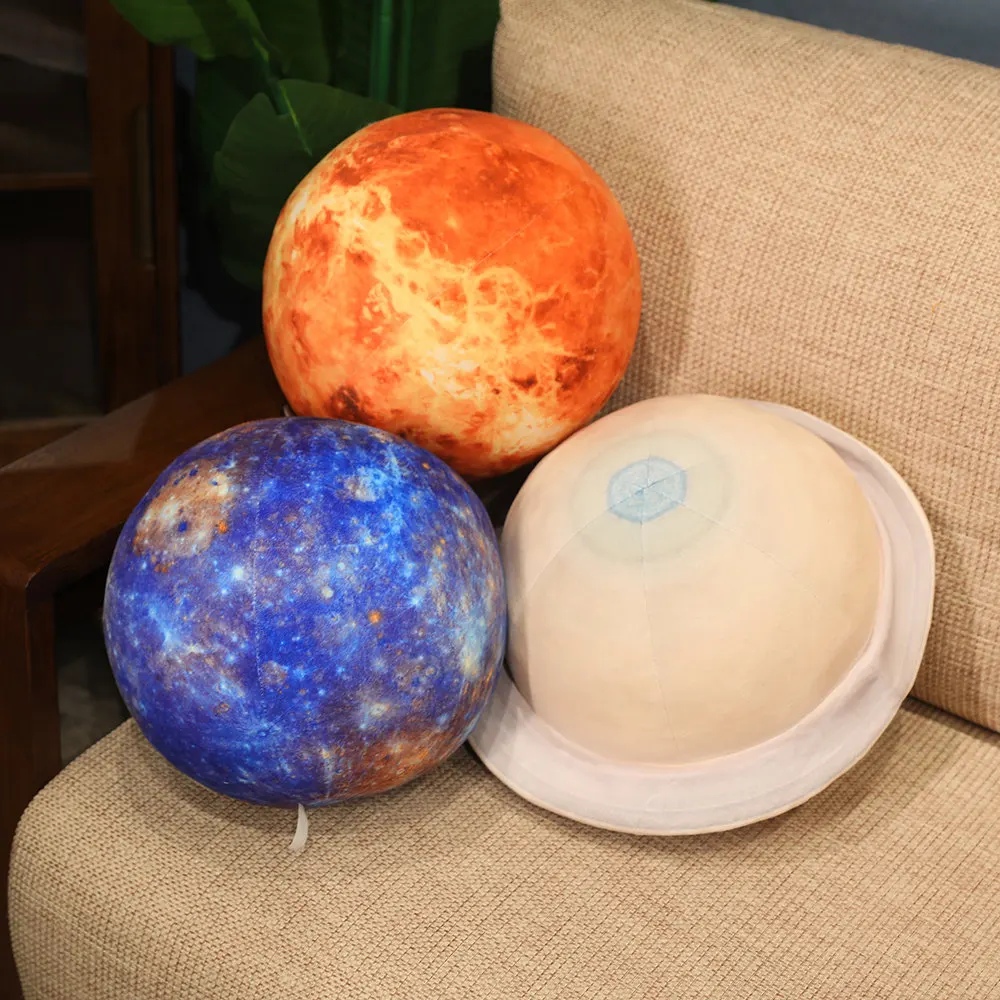 Lifelike Solar System Planet Earth Sun Mars Plush Toy Stuffed Mercury Jupiter Saturn Uranus Neptune Round Ball Throw Pillow - Image 5