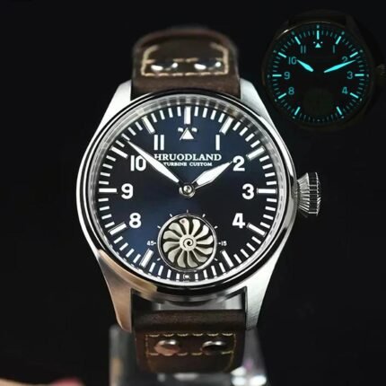 Hruodland 43mm Pilot Men’s Manual Mechanical Watch Sapphire Crystal BGW-9 Night Light Turbine Retro Waterproof 5Bar reloj hombre
